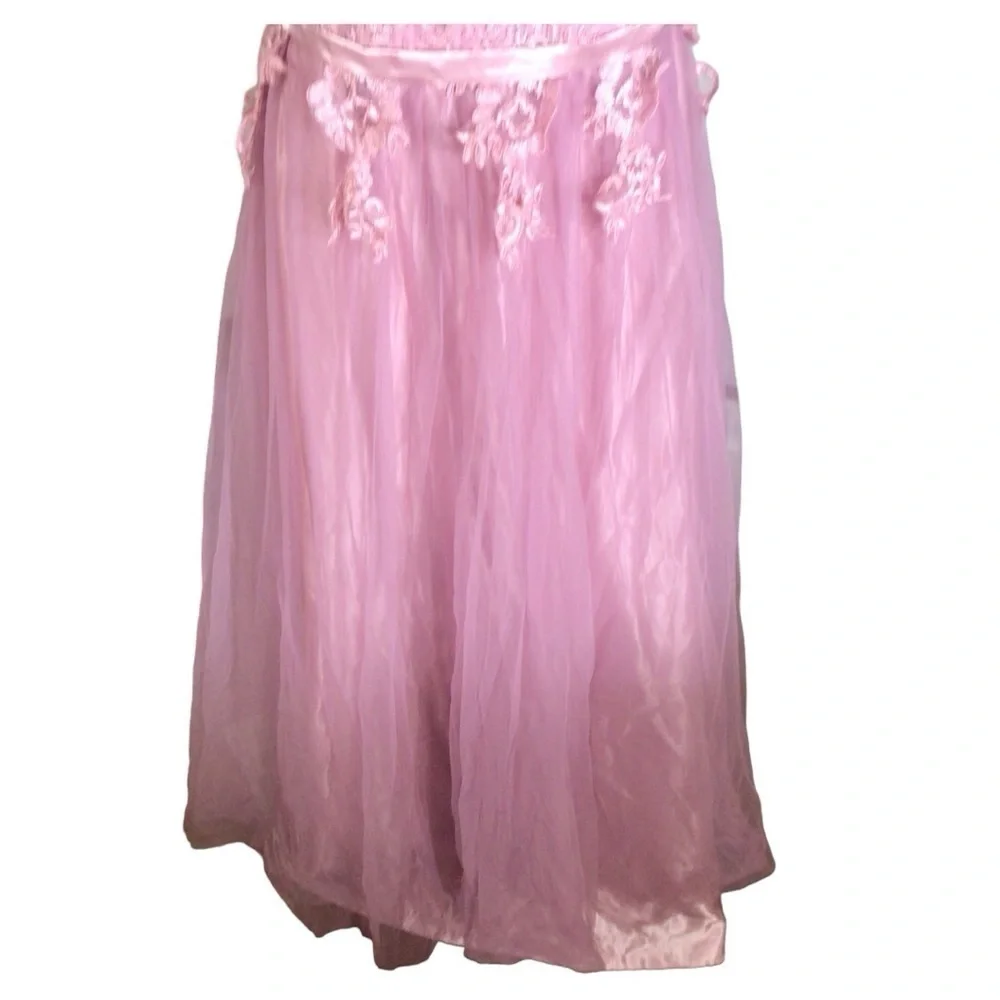 Babyonline Pink Lacey Embroidered Dress EUC size small